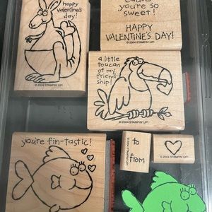 2004 Adorable Retired Stampin’ Up Set.Hardly used. Everything mounted separate.